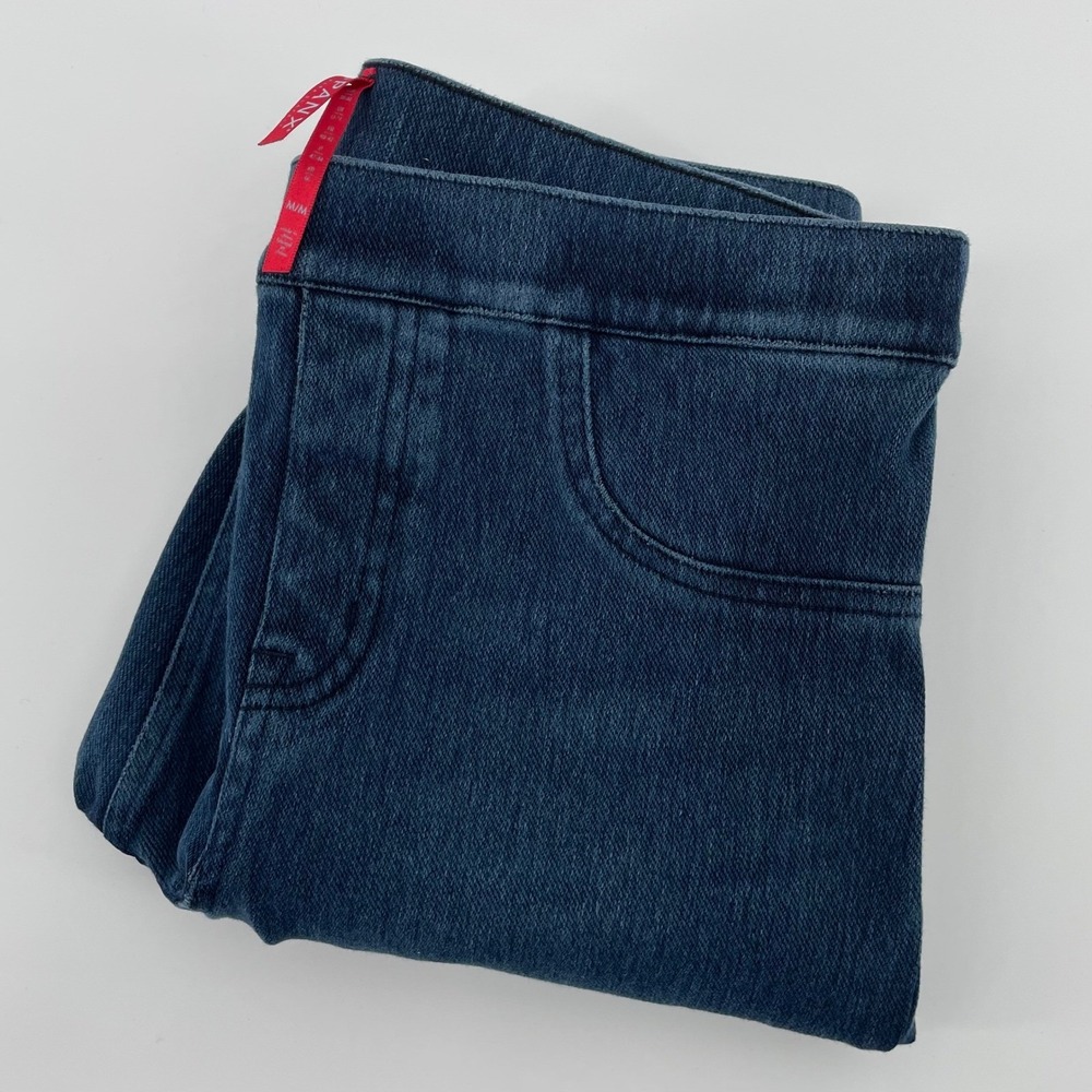 Spanx Jean-ish Leggings Women's Medium Indigo Blue Denim Pull On Skinny Pants
